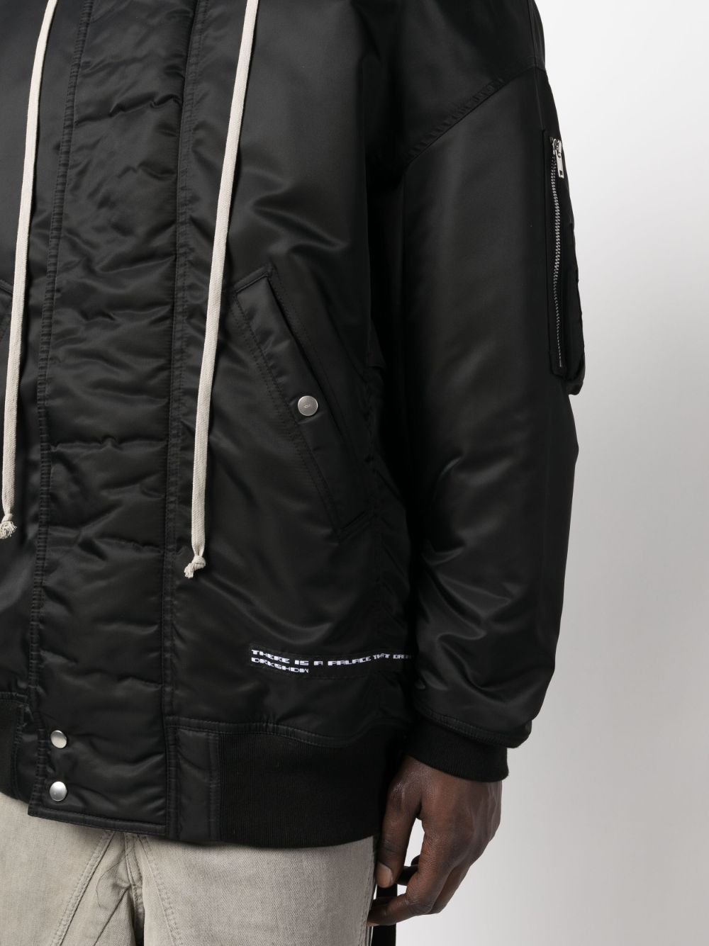 Black logo-patch hooded jacket - men - RICK OWENS DRKSHDW